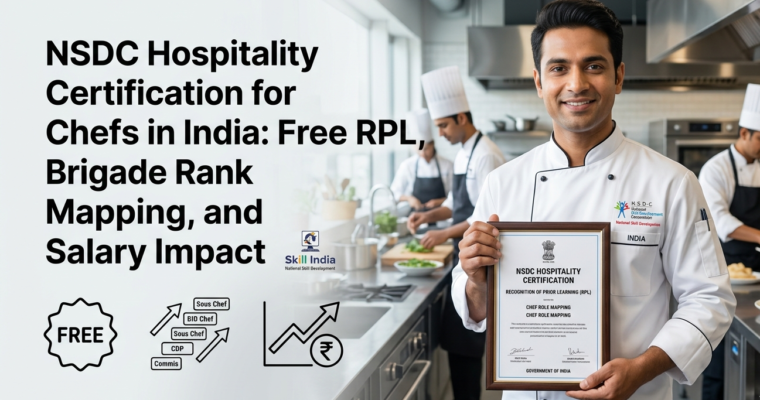 NSDC Hospitality Certification for Chefs in India: Free RPL, Brigade Rank Mapping, and Salary Impact